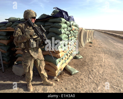 U.S. Army Pfc. Michael Tonge, an infantryman with the 1st Battalion, 5th Infantry Regiment, 1st Stryker Brigade Combat Team, 25 Stock Photo