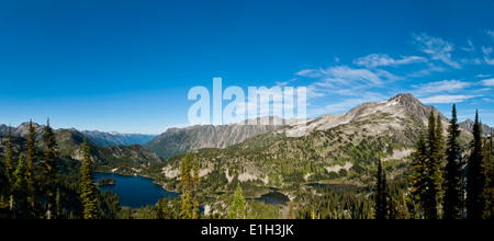 Panoramic Selkirk Mountains Kaslo Lake Keen Lake Garlano Lake Kokanee Glacier Provincial Park Kootenay Nelson British Columbia Stock Photo