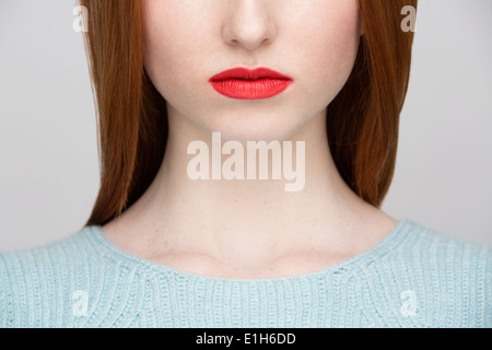 Cropped image of young woman's lips Stock Photo