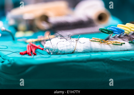 instruments for open heart surgery Stock Photo