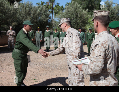 U.S. Marine Corps Brig. Gen. Charles G. Chiarotti, center, the deputy commander of Marine Forces Africa and Marine Forces Europ Stock Photo