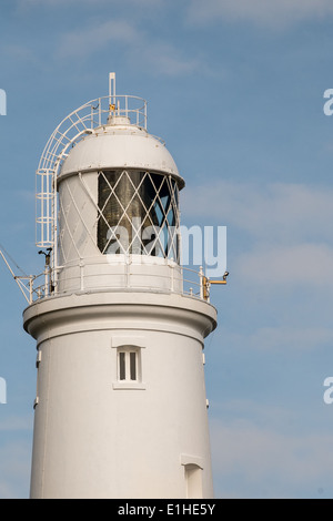 Portland Bill Lighthouse is a functioning lighthouse at Portland Bill, on the Isle of Portland, Dorset Stock Photo