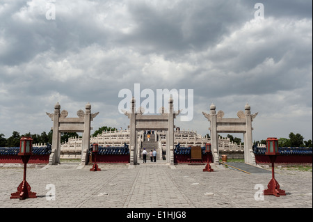 Circular Mound in Temple of Heaven,  Ming and Qing emperors held the ceremony at the altar of heaven Stock Photo