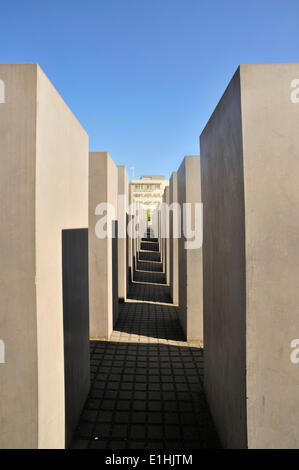 Concrete cuboids, Memorial to the Murdered Jews of Europe, Berlin, Germany Stock Photo