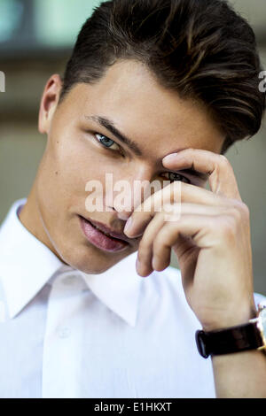 Magnetism. Elegant Handsome Man Fashion Model Stock Photo
