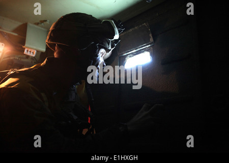 U.S. Marine Corps Staff Sgt. Joseph K. Lemieux, the platoon sergeant with Weapons Platoon, Bravo Company, 1st Battalion, 4th Ma Stock Photo