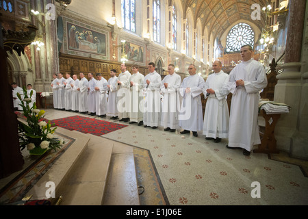 Maynooth College,Maynooth,Ireland,1st June 2014,15 Seminarians were ordained to the Deaconate in Maynooth College on 1st June. Stock Photo