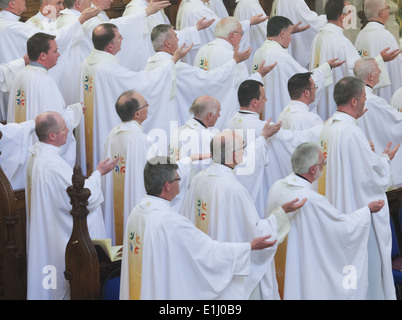 Maynooth College,Maynooth,Ireland,1st June 2014,15 Seminarians were ordained to the Deaconate in Maynooth College on 1st June. Stock Photo