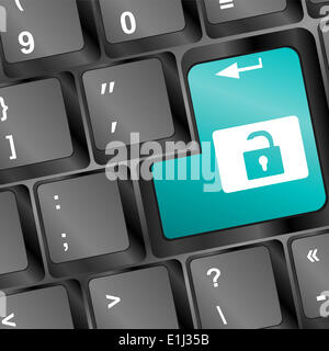 open lock button on the keyboard key Stock Photo - Alamy