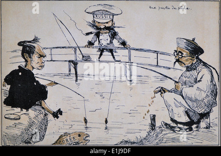 Caricature of Georges Ferdinand Bigot Stock Photo