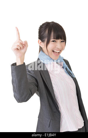Asian business woman think and get an idea Stock Photo