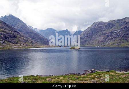 Looking west towards the Cuillin Mountains across Loch Coruisk on the island of Skye Highland Scotland Stock Photo