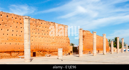 View of the remains of the Hassan Mosque's prayer hall in Rabat, Morocco. Stock Photo