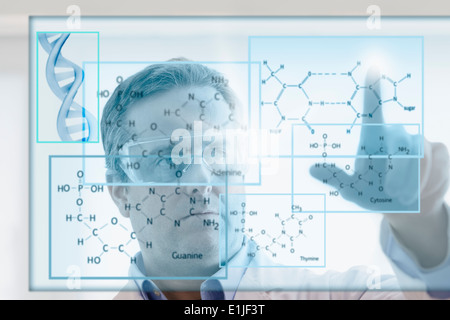 Scientist studying DNA Stock Photo