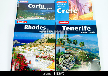 Collection of travel Guide books by Berlitz Stock Photo