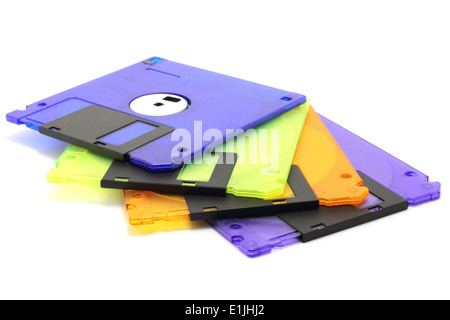 Floppy disks on a white background Stock Photo