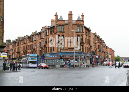 Parkhead Cross Glasgow, East End. Westmuir Street on the left and Tollcross Road on the right, Scotland, UK Stock Photo