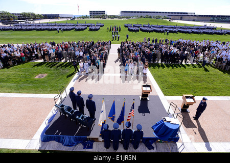 U.S. Air Force Chief of Staff Gen. Mark A. Welsh III, Lt. Gen. Mike Gould, the outgoing superintendent of the U.S. Air Force Ac Stock Photo