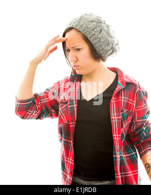 Young woman suffering from headache Stock Photo