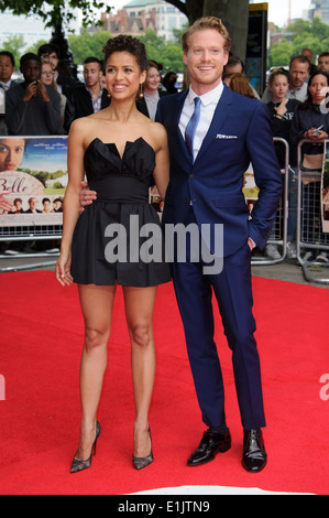 Gugu Mbatha-Raw and Sam Reid arrive for the UK premiere of Belle. Stock Photo