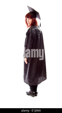 Side profile of a mature student standing Stock Photo