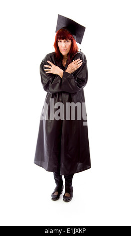 Mature student shivering Stock Photo