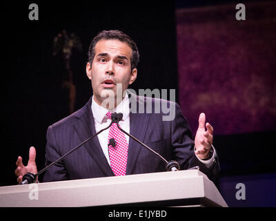 Ft. Worth, Texas, USA. 5th June 2014. Republican GOP party help it's annual convention to hear from George P. Bush whose father Jeb Bush was governor of Florida. He claims Fort Worth as his home and is running for Texas Land Commissioner in 2014. Credit:  J. G. Domke/Alamy Live News Stock Photo