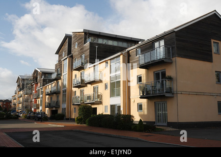 Modern Flats Apartments at Barry Docks Wales UK , waterfront dockland development Stock Photo