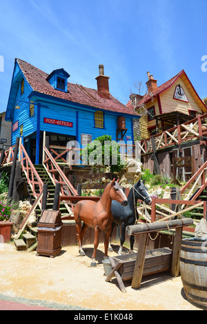 Post Office building in Popeye Village, Anchor Bay, Mellieha, Northern District, Malta Majjistral Region, Republic of Malta Stock Photo