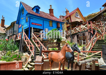 Post Office building in Popeye Village, Anchor Bay, Mellieha, Northern District, Malta Majjistral Region, Republic of Malta Stock Photo