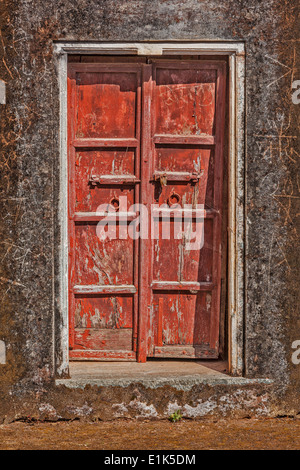 Wooden old door vintage texture background Stock Photo