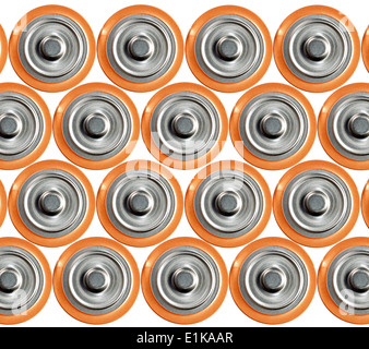 Electric batteries in a row. Stock Photo