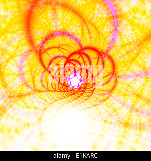 Yellow and red abstract patterns computer artwork. Stock Photo