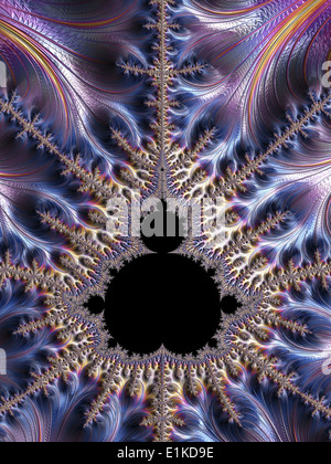 Mandelbrot fractal Computer graphic showing a fractal image derived from the Mandelbrot Set Fractals geometry is used to derive Stock Photo