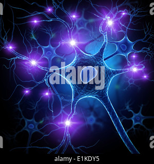 Nerve cell computer artwork. Stock Photo