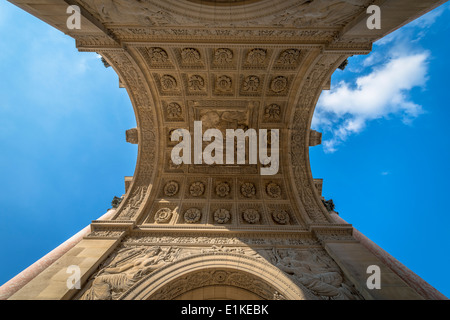 Details from the ceiling of the Arc de Triomphe du Carrousel in Paris, France. Stock Photo