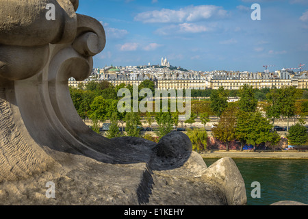 Sacre Coeur Basilica view from Orsay museum in Paris, France Stock Photo