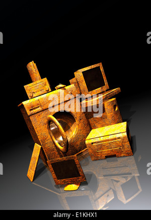 Artwork of household appliances obsolescence concept. Stock Photo