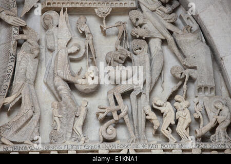 Tympanum. Last Judgment by Gislebertus on the West Portal of Saint ...