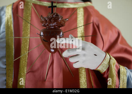 Sculpture detail : Jesus's sacred heart Stock Photo