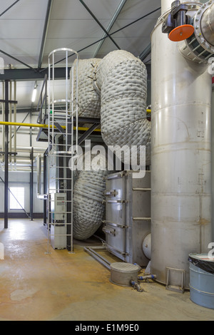 Power plant with combined production of heat and power in a Dutch greenhouse Stock Photo