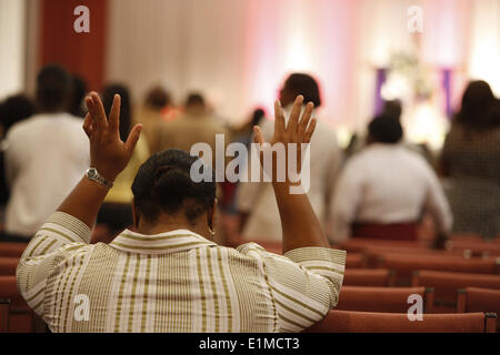 Sunday service at Words of Life fellowship church, Miami Stock Photo