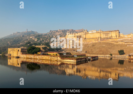 Famous Rajasthan landmark - Amer (Amber) fort, Rajasthan, India Stock Photo