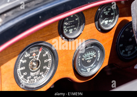 Dash Board on Bentley vintage car Stock Photo
