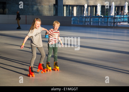 Roller Skating at the LeFrak Center, Prospect Park, NYC Stock Photo