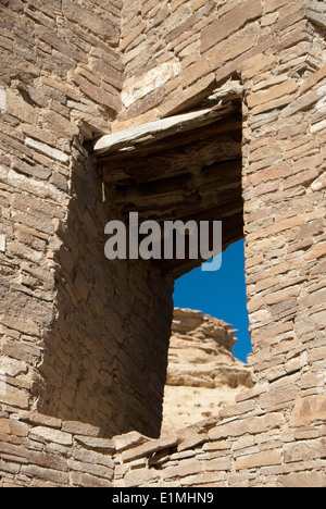 USA, New Mexico, Chaco Canyon National Historic Park, World Heritage Site, Pueblo Bonito Stock Photo