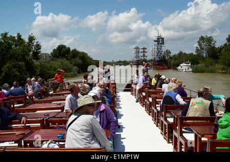 Boat trip with lunch aboard, way to spend time in Antalya. Boats are decorated as Pirate Ships. Stock Photo