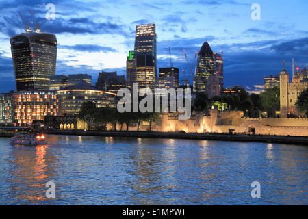 UK, England, London, City, skyline, skyscrapers, The Tower, Stock Photo