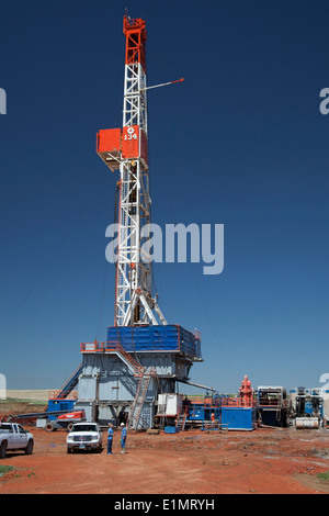Watford City, North Dakota - Oil production in the Bakken shale formation. Stock Photo