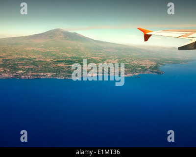 Aerial view of Mount Etna, Sicily, Italy Stock Photo